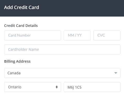 Adding a New Credit Card